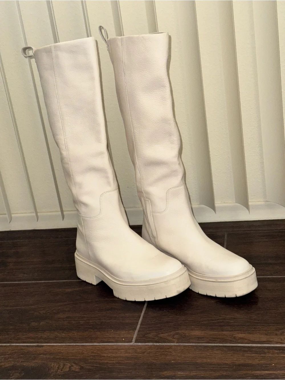 Sam Edelman Larina Leather Weatherproof Knee High Platform Boots sz 9 EUC